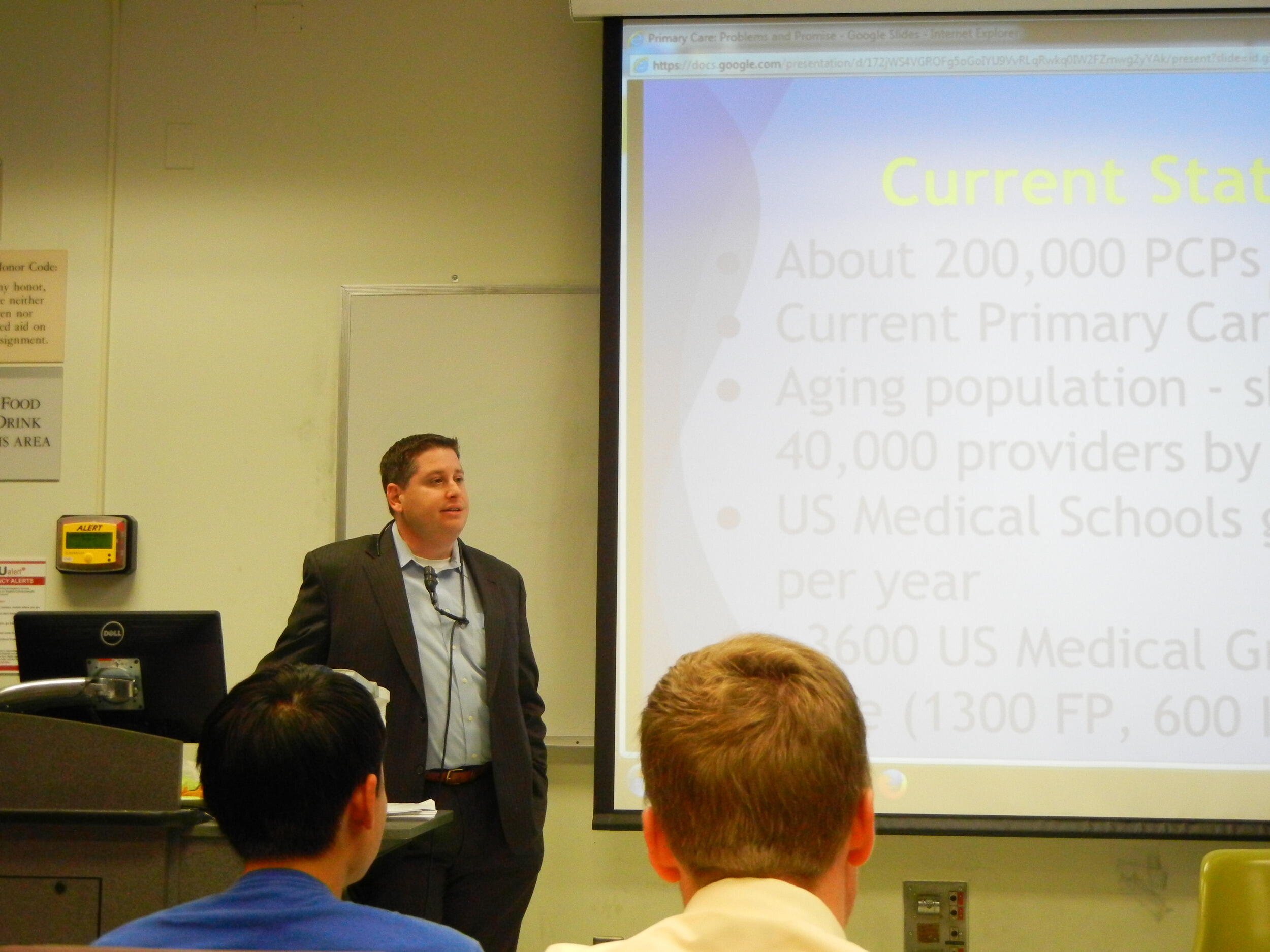 Chris Lillis, M.D., discussed the ways physicians can influence health care policies. Lillis is a private practice internist in Fredericksburg, Md. and the Virginia director of Doctors for America.  