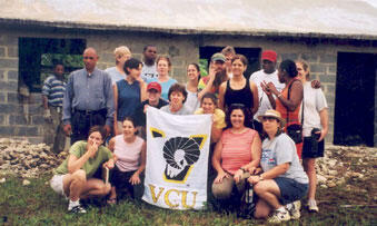 Sixteen students and two faculty members from VCU's School of Social Work traveled to the Dominican Republic for a service project. Also pictured with the group on the left is Dr. Joseph Cherubin, who helped the VCU group organize the project.