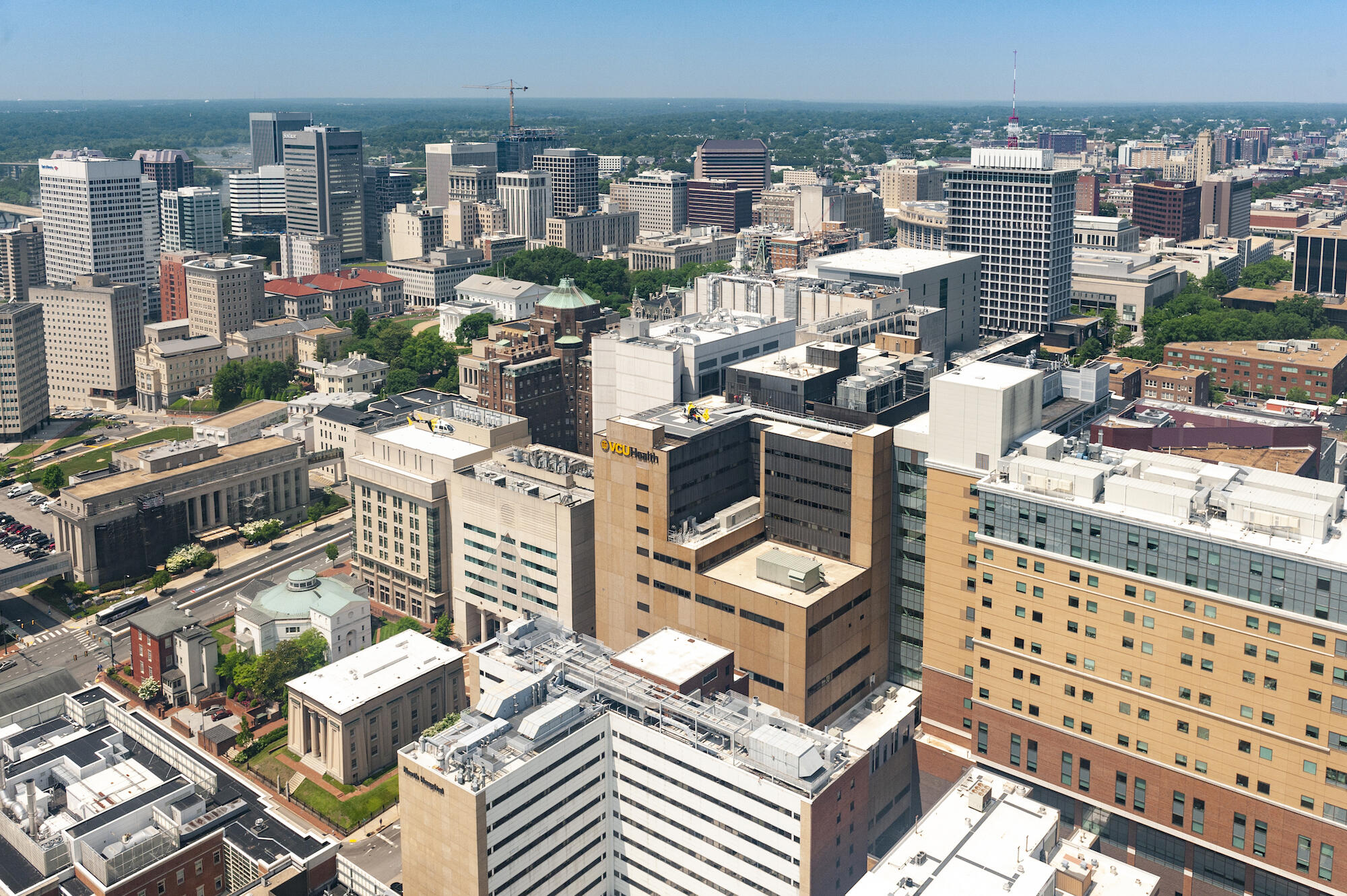 bird's-eye view of downtown Richmond