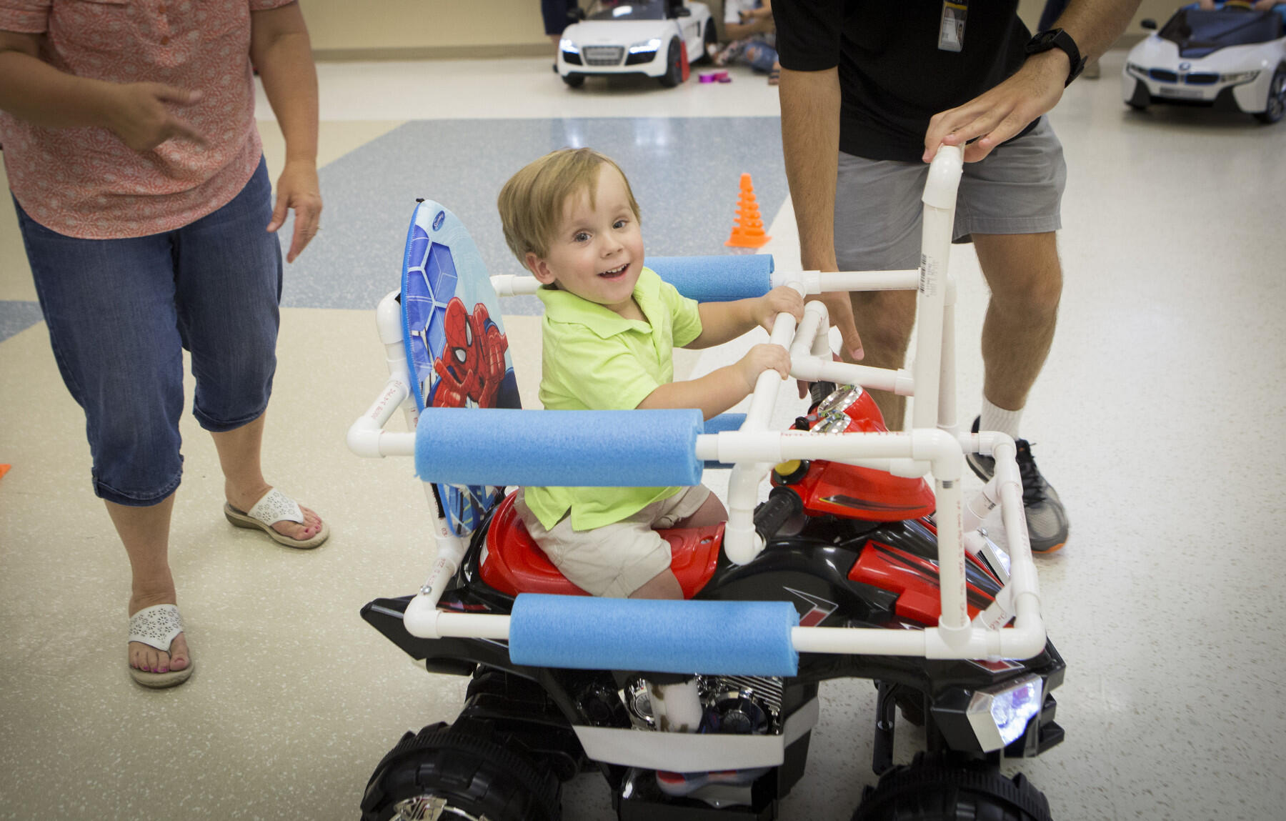 Supported by an MCV Hospitals Auxiliary grant, the Go Baby Go initiative provides modified ride-on cars to children with limited mobility. 