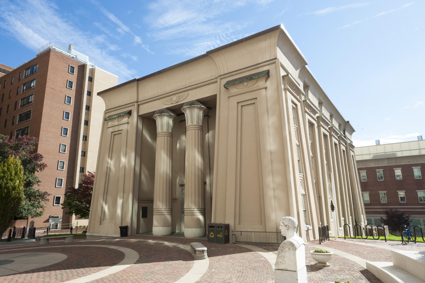The state landmark Egyptian Building is considered one of the nation’s best examples of the Egyptian Revival architectural style. (Photo by Lindy Rodman, University Relations)