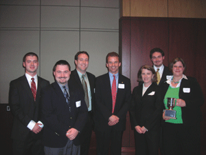 From left to right: Ian Bennett; Joseph Grim; David Sutherland; Chuck Graves, director, finance & investor relations, Owens & Minor; Trudi Allcott, director, investor & media relations, Owens & Minor; Esteban Gutierrez; and Tracey Bristow.